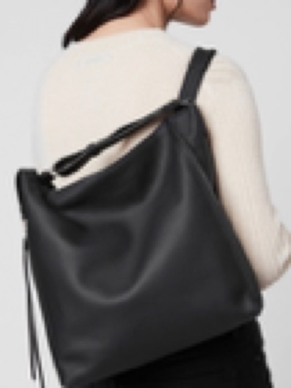 All Saints Kita $399 small convertible backpack in black leather